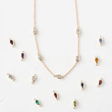 Yellow Gold and Lab Diamond Reflection Necklace