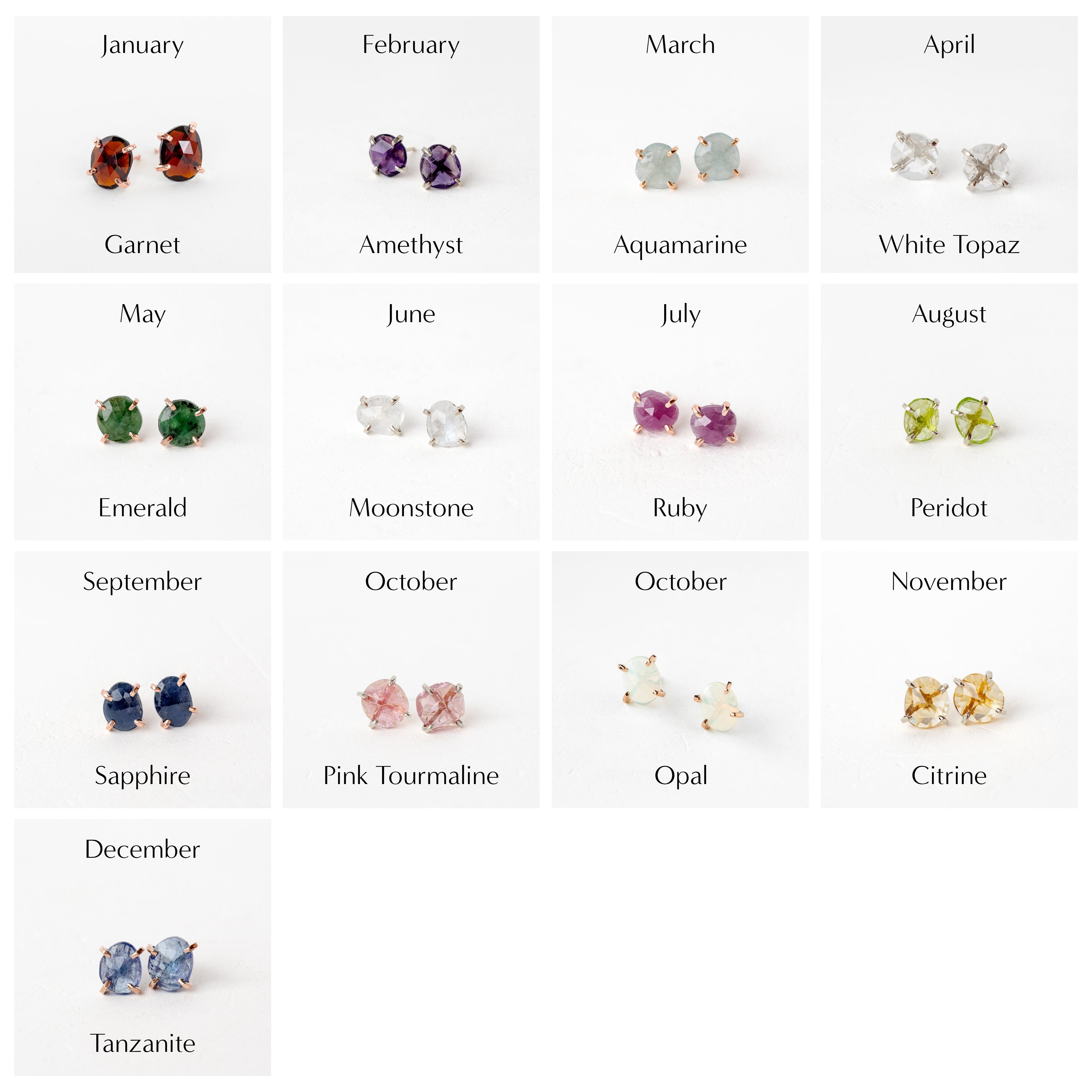 Elements Spectra Studs in 14k White & Rose Gold