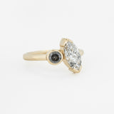 Toi et Moi Ring with 1.11ct Salt and Pepper Diamond