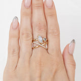 Toi et Moi Ring with 1.11ct Salt and Pepper Diamond