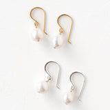 White Pearl Drop Earrings