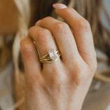 Minimalist Contour Ring with Pavé
