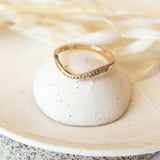 Minimalist Contour Ring with Pavé